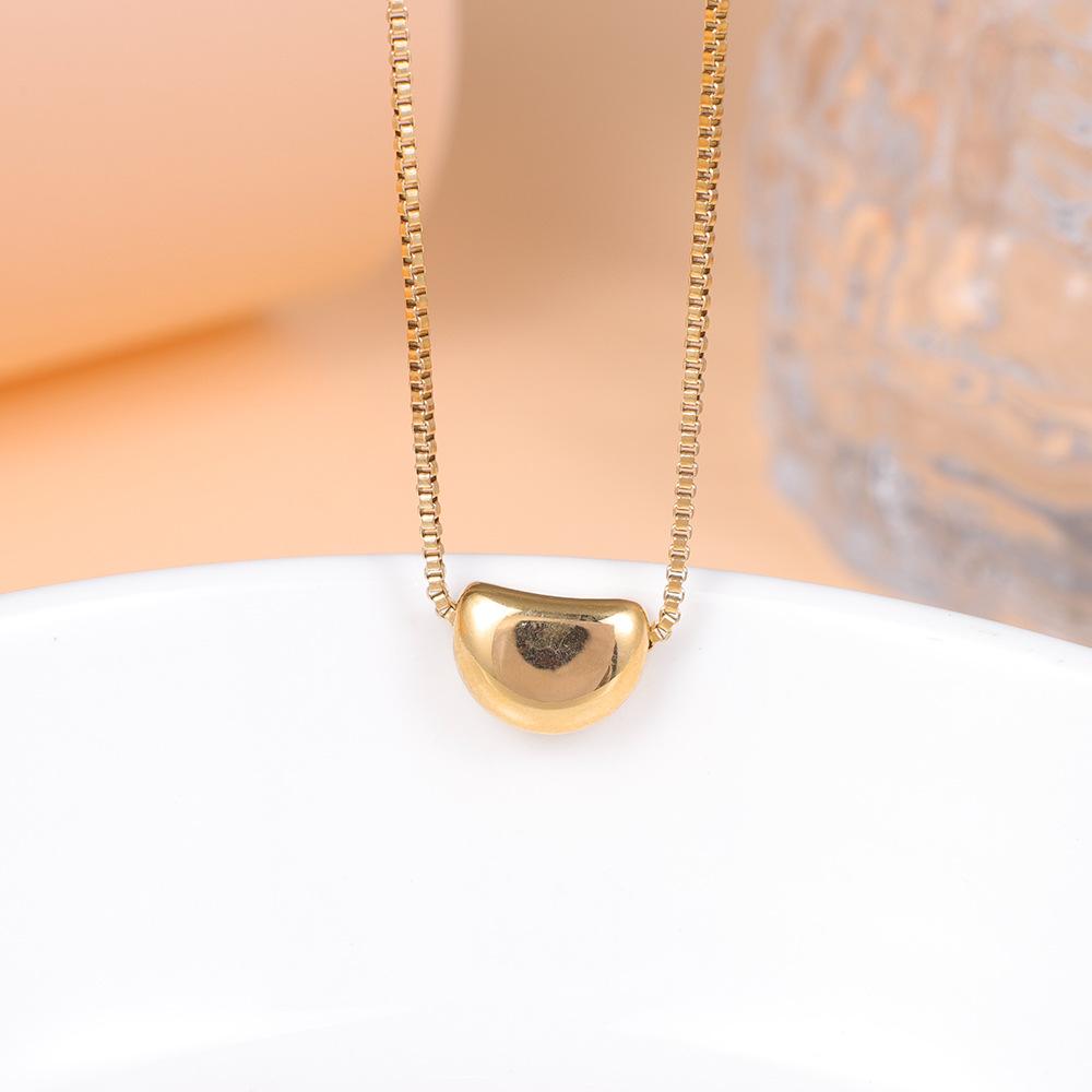 

Titanium steel stainless steel gold acacia bean collarbone chain pendant hot-selling niche jewelry золотой