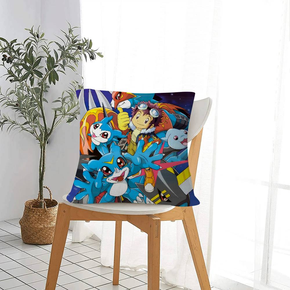 Japan Anime Digimon Cute Pillowcase Toon Gift Cushion Cover Bedroom Home Sofa Chair Seat Decor Pillow Case