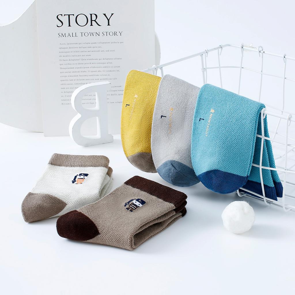 5 Pairs of Boys' Socks, Mid Length Socks, Comfortable and Skin Friendly, Without Smelly Feet
