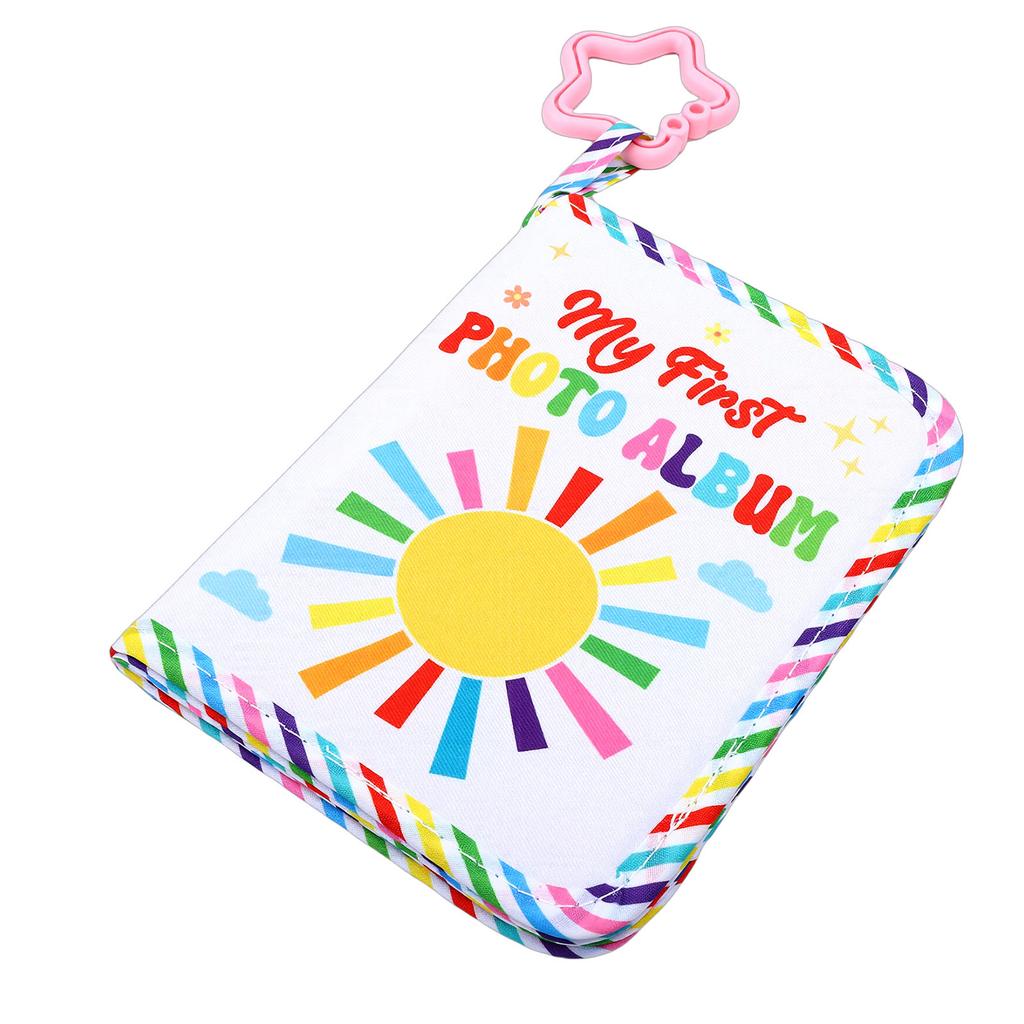 My First Photo Album Soft Toddlers Family Photo Book with Safe Mirror Holds 17 Pictures for Newborn Toddler