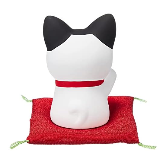 Yakushigama Nishiki-sai Bell Sound Money Beckoning Cat, Height 8cm, Atsuko Nishida, 7697