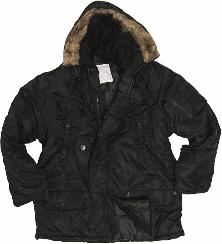 Winter Jacket Mil Tec N-3B BASIC Pilot Jacket Long Black
