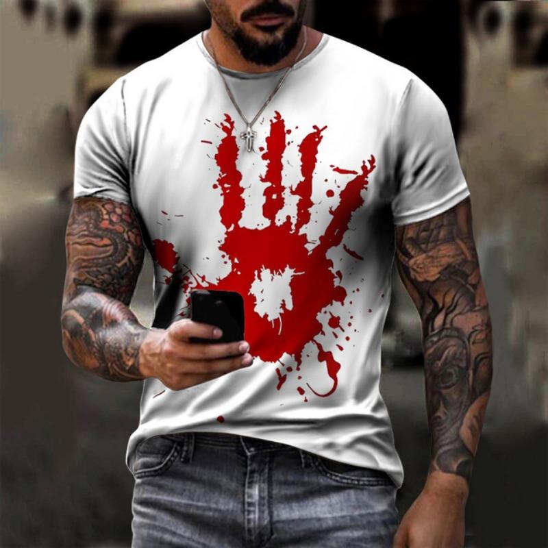 Horror Halloween T-shirts liliac sângeros 3D Print bărbați femei nou mânecă scurtă tricou supradimensionat Harajuku Y2K topuri tricouri copii îmbrăcăminte