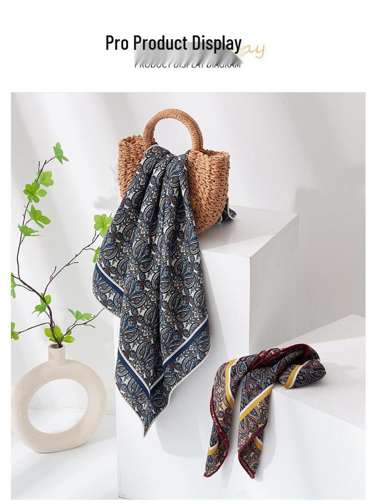 Women's Versatile Autumn Silk Wool Double-Sided Scarf Shawl