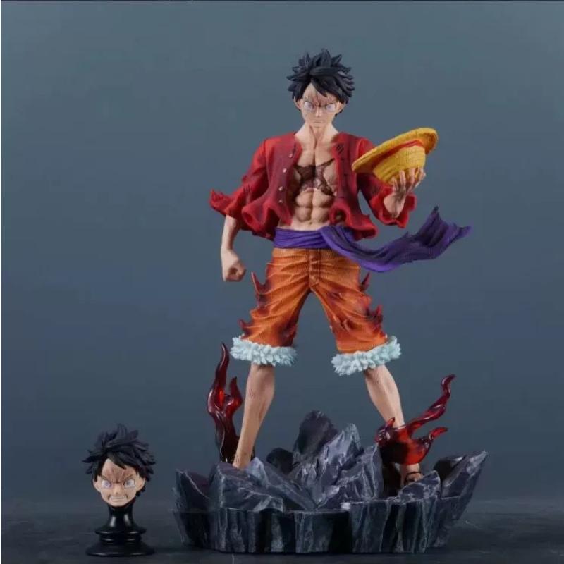 One Piece Handheld Tianhui Overlord Color Luffy High Quality Edition Double Headed Sculpture Gift Anime Model Ornament