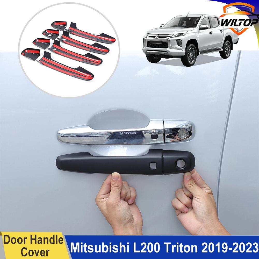 Door Handle Bowl Cover For Mitsubishi L200 Triton 2019-2025 Protector Cover Exterior ABS Matte Black Car Accessorie Stickers