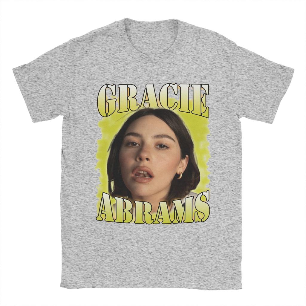 Vintage Gracie Abrams T-Shirts for Men Round Neck Pure Cotton T Shirt  Short Sleeve Tees Plus Size Clothing