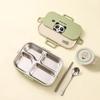 304 Stainless Steel Bento Box with Bowl Cutlery Large Capacity Divided Food Storage Container Sealed Lunchbox for Kids School