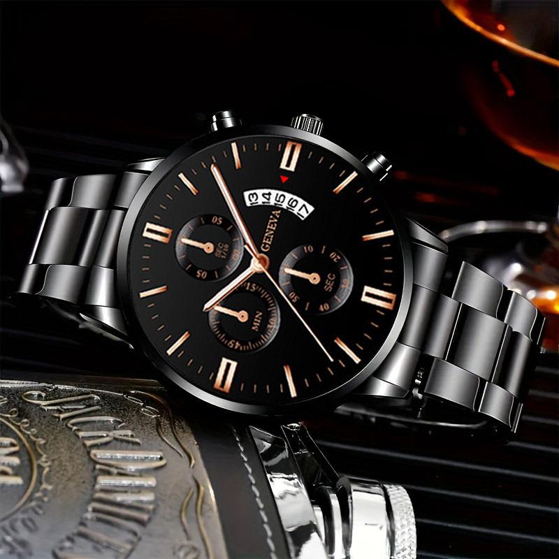 3 Stück/Set Lässige Mode Herrenuhr Herrenuhr Set Quarz Uhr Perfektes Geschenk für Männer