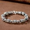 New Retro Vintage Six Character Mantra Round Bead Fortune Bracelet for Male Couples, Retro Gift for Boyfriend