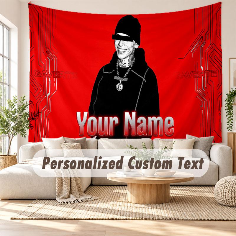 Custom Name Wall Hanging Tapestry,Central Cee Decorative Backdrop Tapestry For Dorm Home