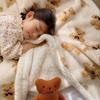 Soft Plush Kids Blanket With Cartoon Bear Design - Warm Fleece Throw Nap Sofa Bed Use