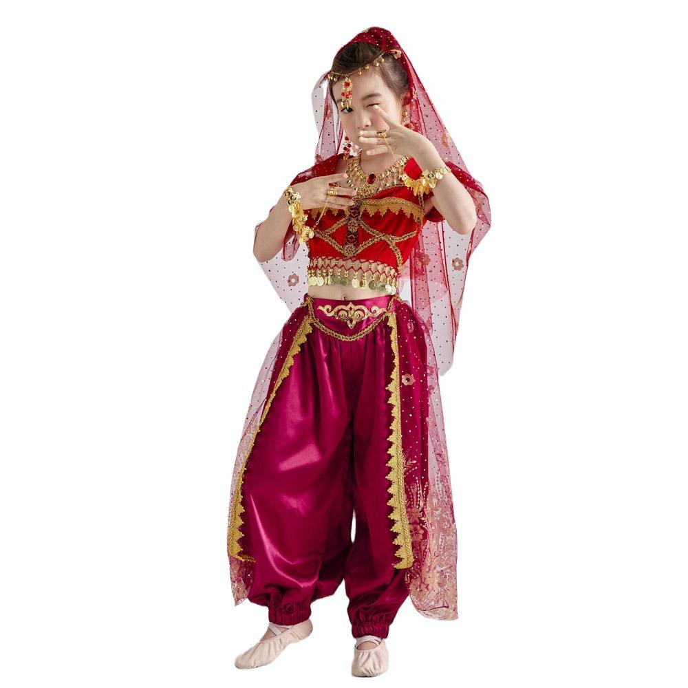 Yong Dajia Yi Girls Jasmine Princess Anime Costume - Women's Belly Dance Halloween Outfit Set