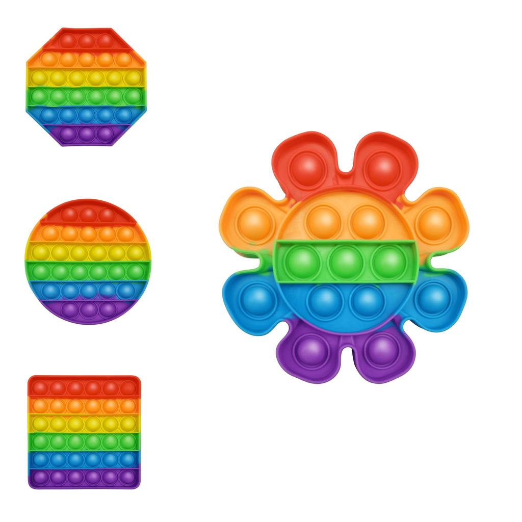 Engaging 12cm Rainbow Silicone Fidget Bubble Toy For Creative Play And Learning