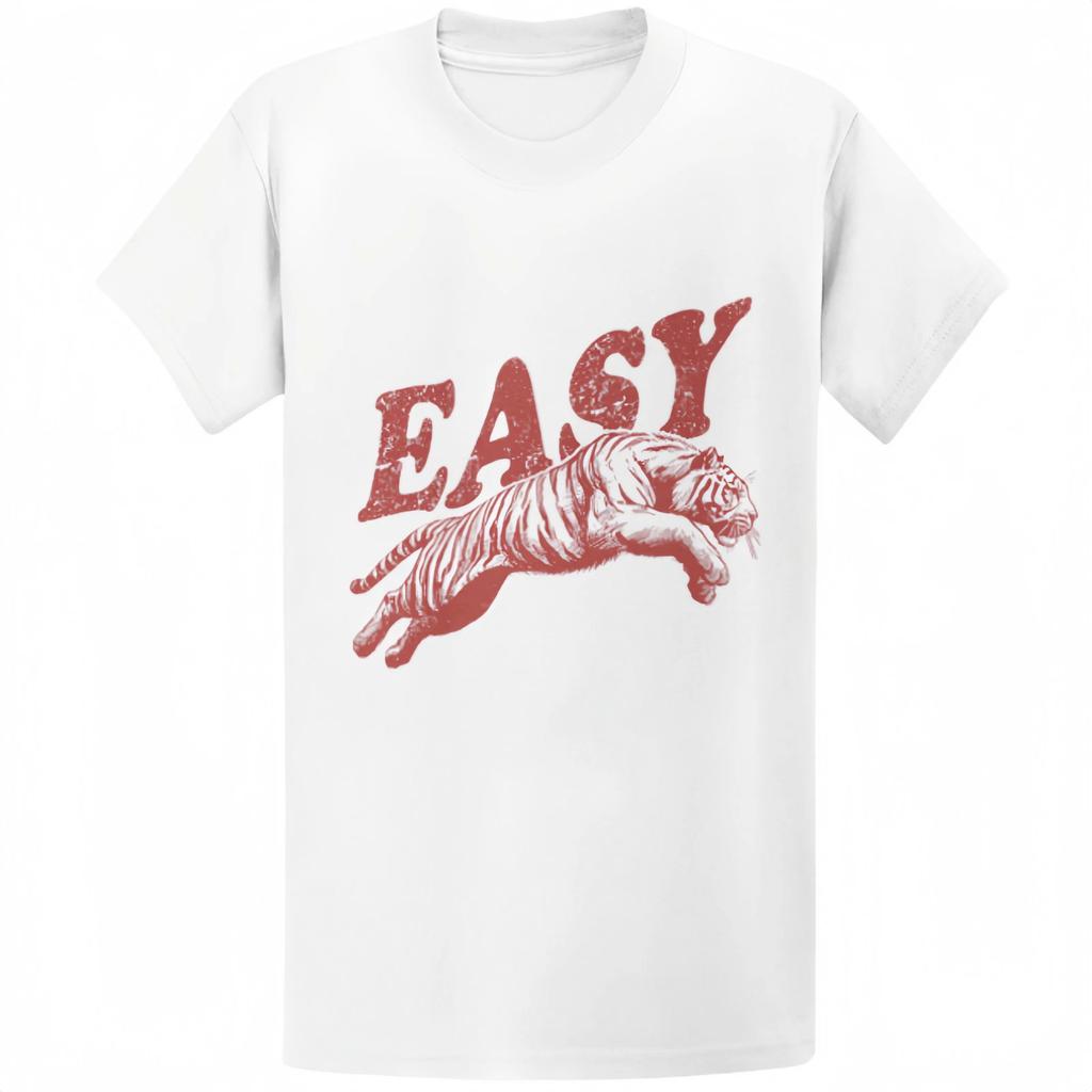 Gildan 5000 Easy Tiger Retro Boho T-Shirt - Trendiges Ästhetisches Indie Geschenk T-Shirt