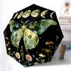Witch Gothic Death Moth Folding Umbrella Auto-Open Design 8 Iron Ribs Plastic Handle Foldable Sunshade Perfect Christmas Gifts
