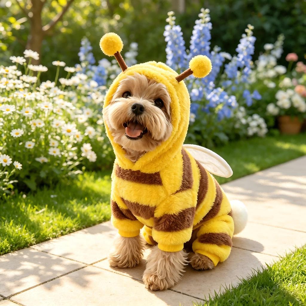 Dog transformation outfit cute bee with hat wings bee sweater, autumn and winter dog clothes cat clothes cosplay