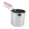 Deep Fryer Pot with Basket 304 Stainless Steel Oil Filter Vessel Cooking Oil Container for Kitchen Camping