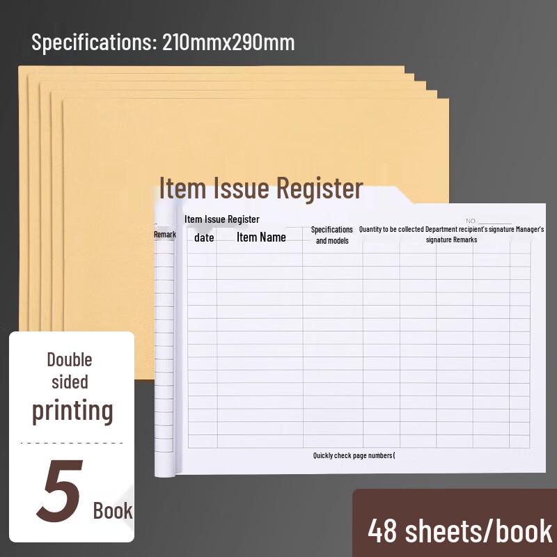 Haiboxin 5-Pack Inventory Registration Notebooks