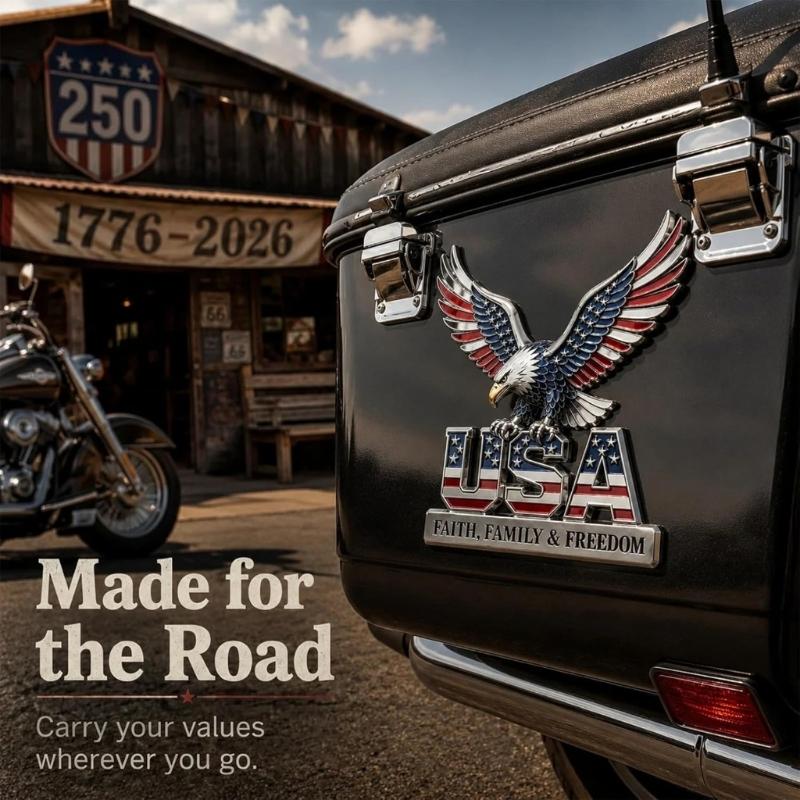 Removable Metal Vehicle Sticker 250th Anniversary Patriotic Decals Perfect For Long Term Or Temporary Decoration