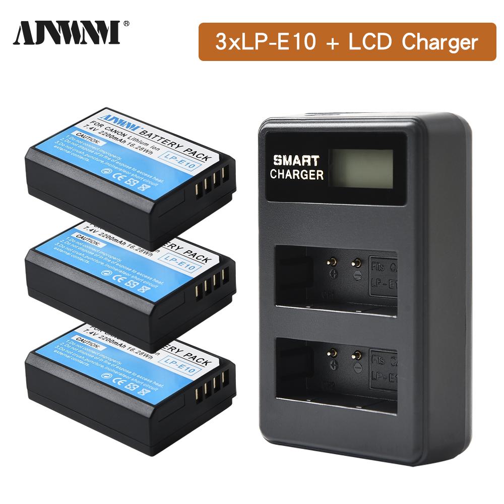 LP-E10 Camera Battery Rechargeable Batteries for Canon EOS 1100D 1200D 1300D 2000D 4000D Rebel T3 T5 T6 KISS X50