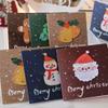 6pcs 3D Santa Claus Decor Card Folding Gift Cards with Envelopes and Stickers Xmas Blessing Card New Year Party Invitation Card