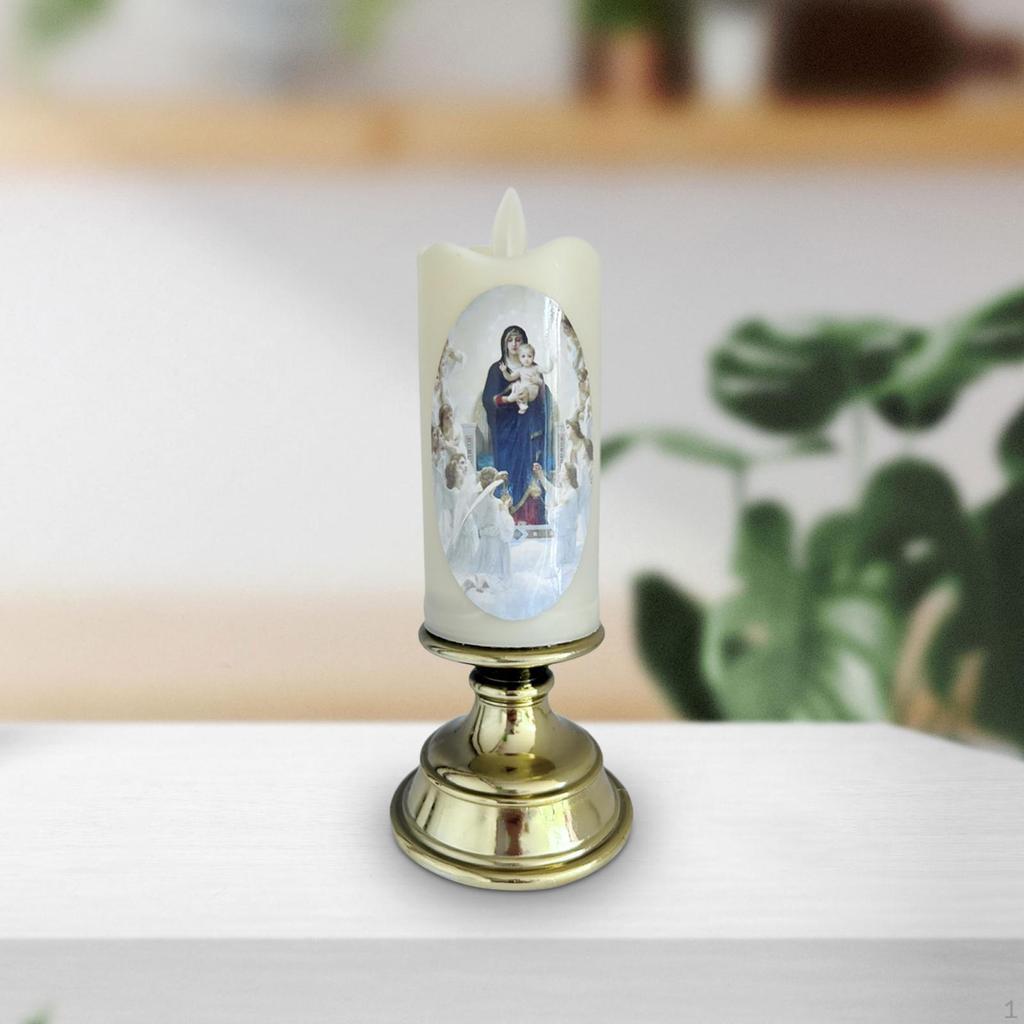 Candle Lamp Pillar Light Prayer Waterproof LED, LED Tea Lights Artificial for Porch