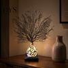 Creative Gift for Home Tree of Life Resin Night Light, Colorful Gemstone Mosaic LED Table Lamp with Solid Wood Base Base, Vintage Art Desktop