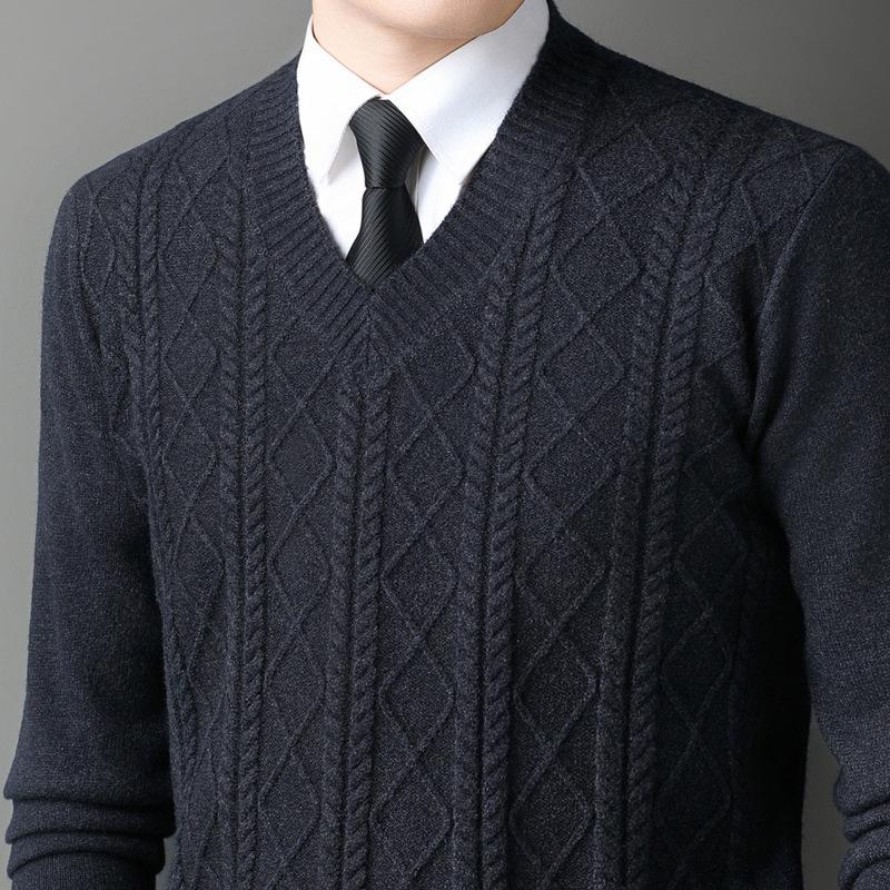 Men's Winter Thick V-Neck Knitwear: Warm, Comfortable, Stylish