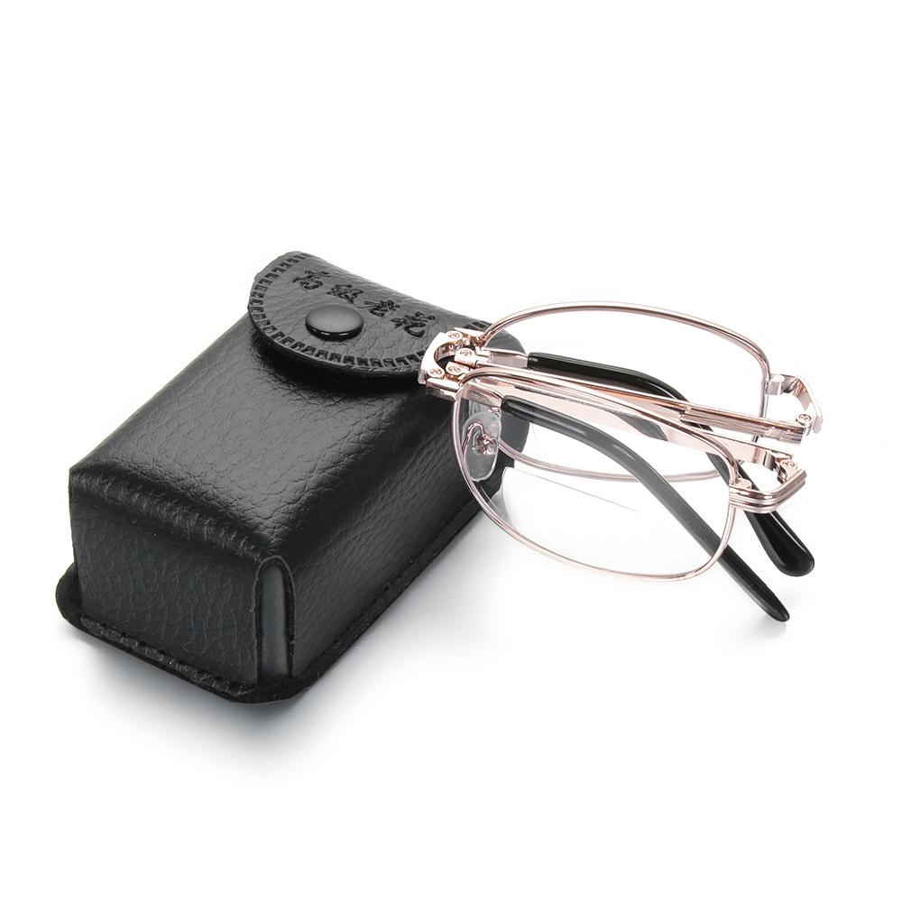 Foldable Reading Glasses Folding Hyperopia Men Women Metal Classic Style Digital Device Reading glasses with case 10 15 20 25 30 35 40