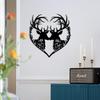 Metal Deer Head Wall Art, Heart Shape Home Decor, Romantic Valentine's Day Gift for Couples, Rustproof Indoor Bedroom Hanging Ornament