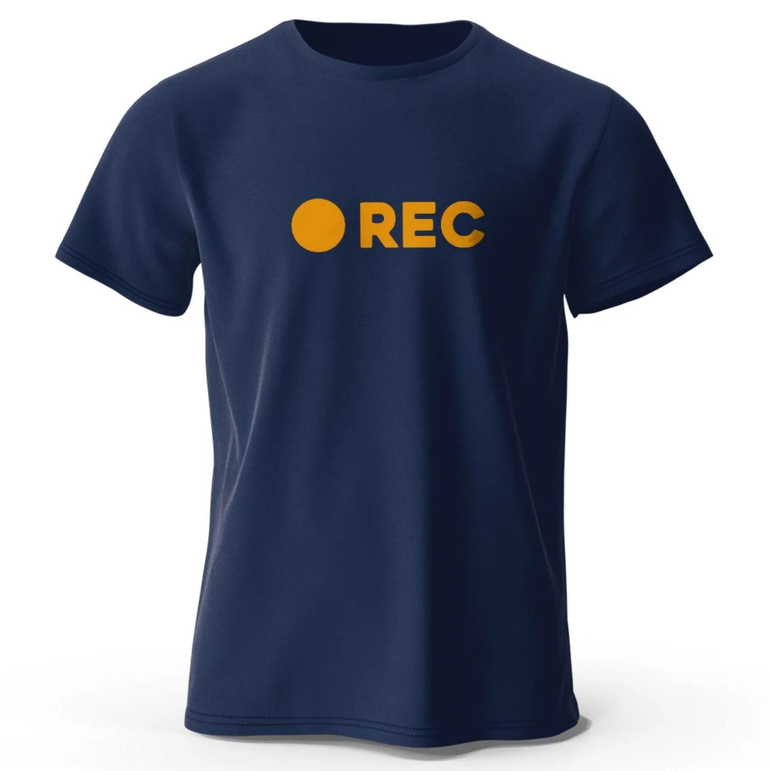 

REC printed T-shirt soft and breathable round neck short sleeved T-shirt for both men and women S чёрный
