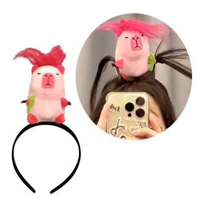 Roztomilá čelenka s kapybarou, kreslená zvířecí čelenka, vlasová obruč pro mládež a cosplay, stylová dětská dívčí ozdoba hlavy, šperky