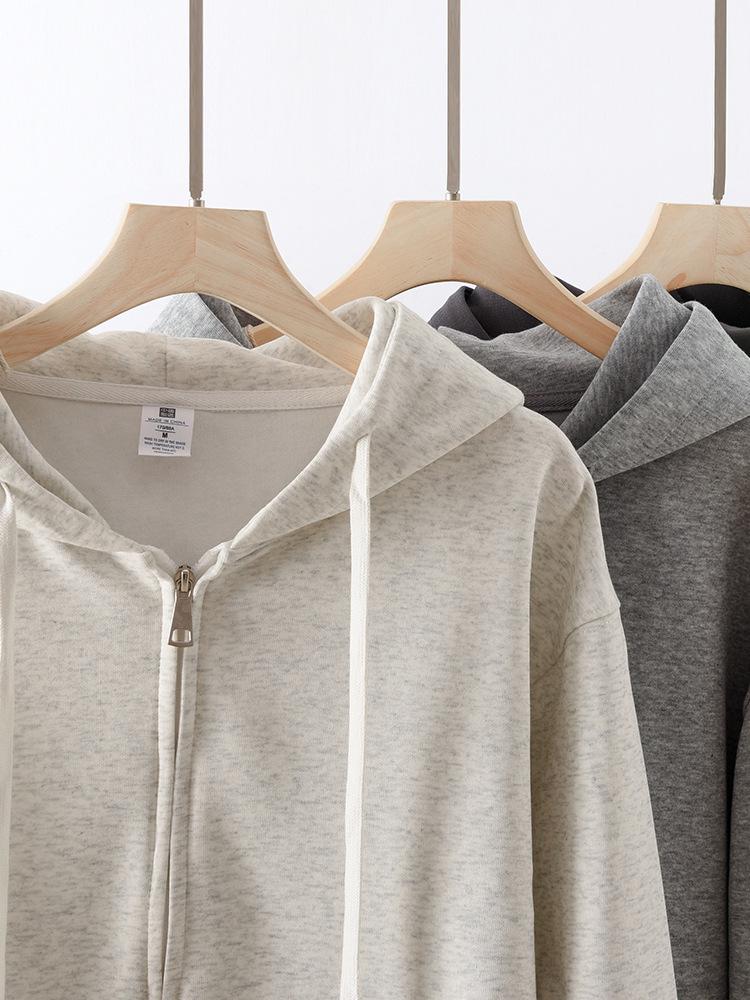 Unisex 320g Cotton Zipper Hooded Cardigan - Trendy Autumn Casual Top
