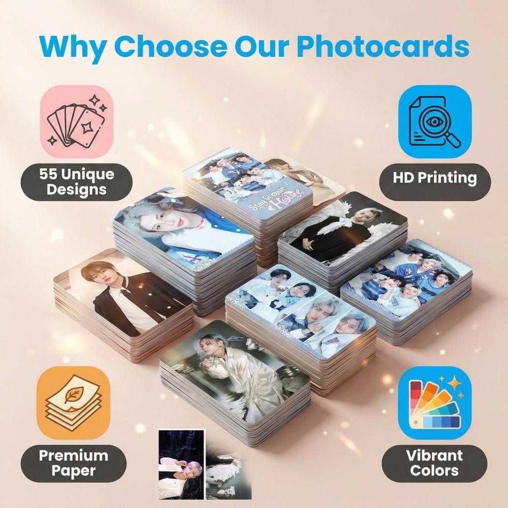 55 Stück Kpop Fotokarte Stray Kids StrayKids Gedruckte Idol-Fotokarten Anime Fandom Fans Sammlung Geschenk 6. FANMEETING HD LOMO STAY Spielen Unterhaltsam