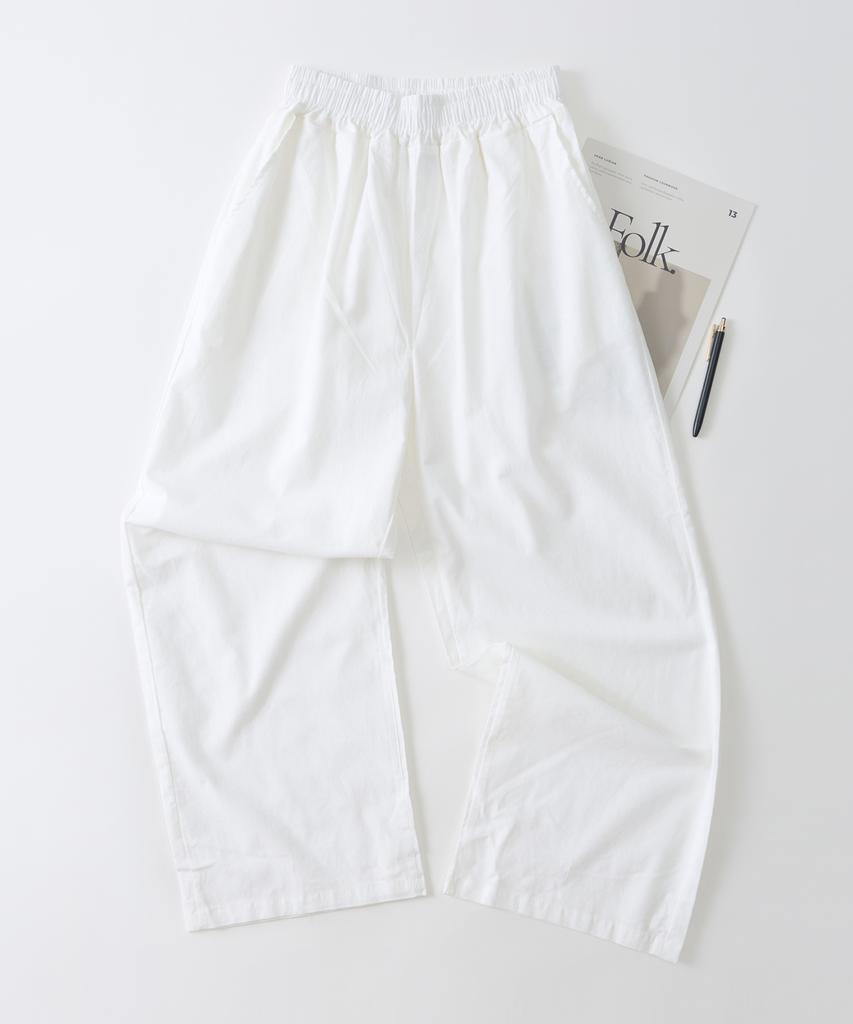 ANALOG MOOD Linen-Like Wide Pants (White)