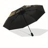 Golden Dragons and Tree of Life CircularRugUmbrella, Portable 3-Fold Compact Umbrella for Men & Women Gift