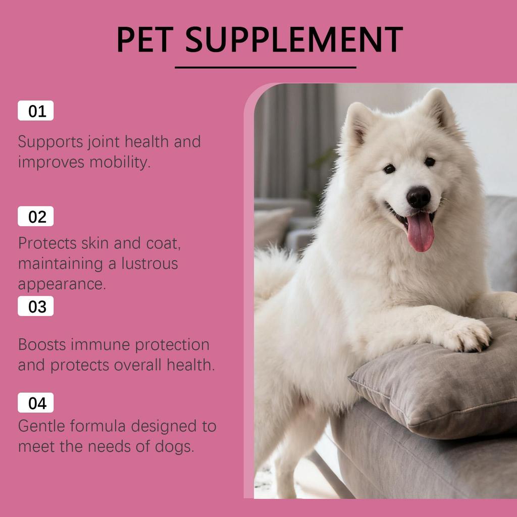 Kriath Dog Collagen Drops 60ml - Gentle Formula, Suitable for Dog Joint and Cartilage Health, Hair and Skin Care Supplement