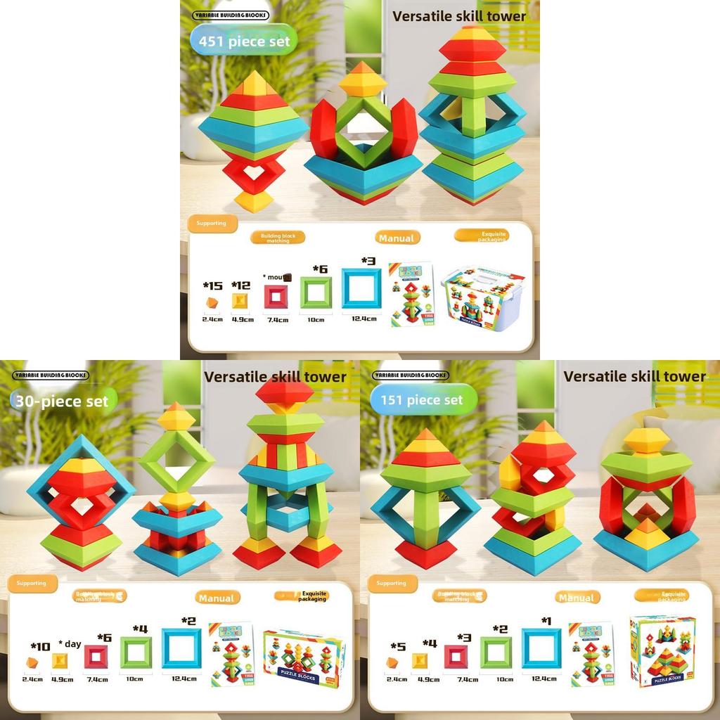 Multifunkční sada stavebnic Pyramid pro děti s DIY montáží a úložnou taškou