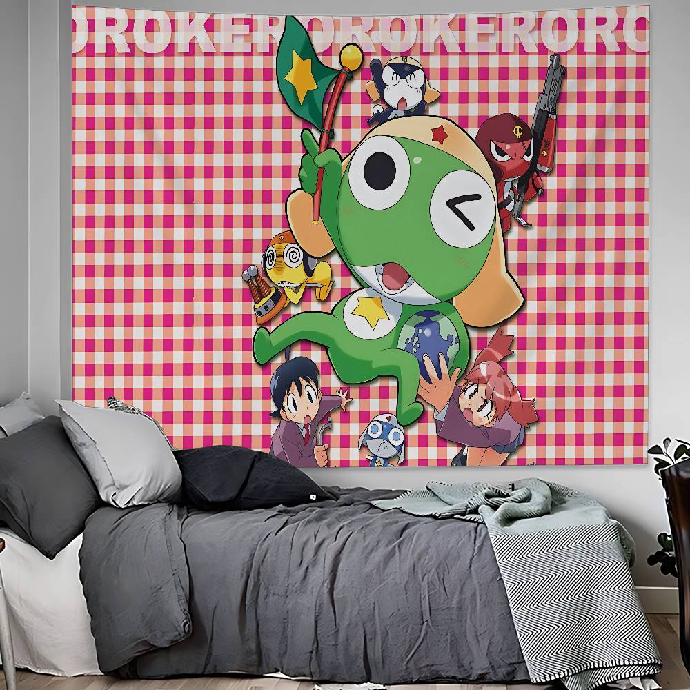 Cartoon Funny Keroro Gunsou Frog Printed Large Wall Tapestry Hanging Tarot Hippie Wall Rugs Dorm Home Decor