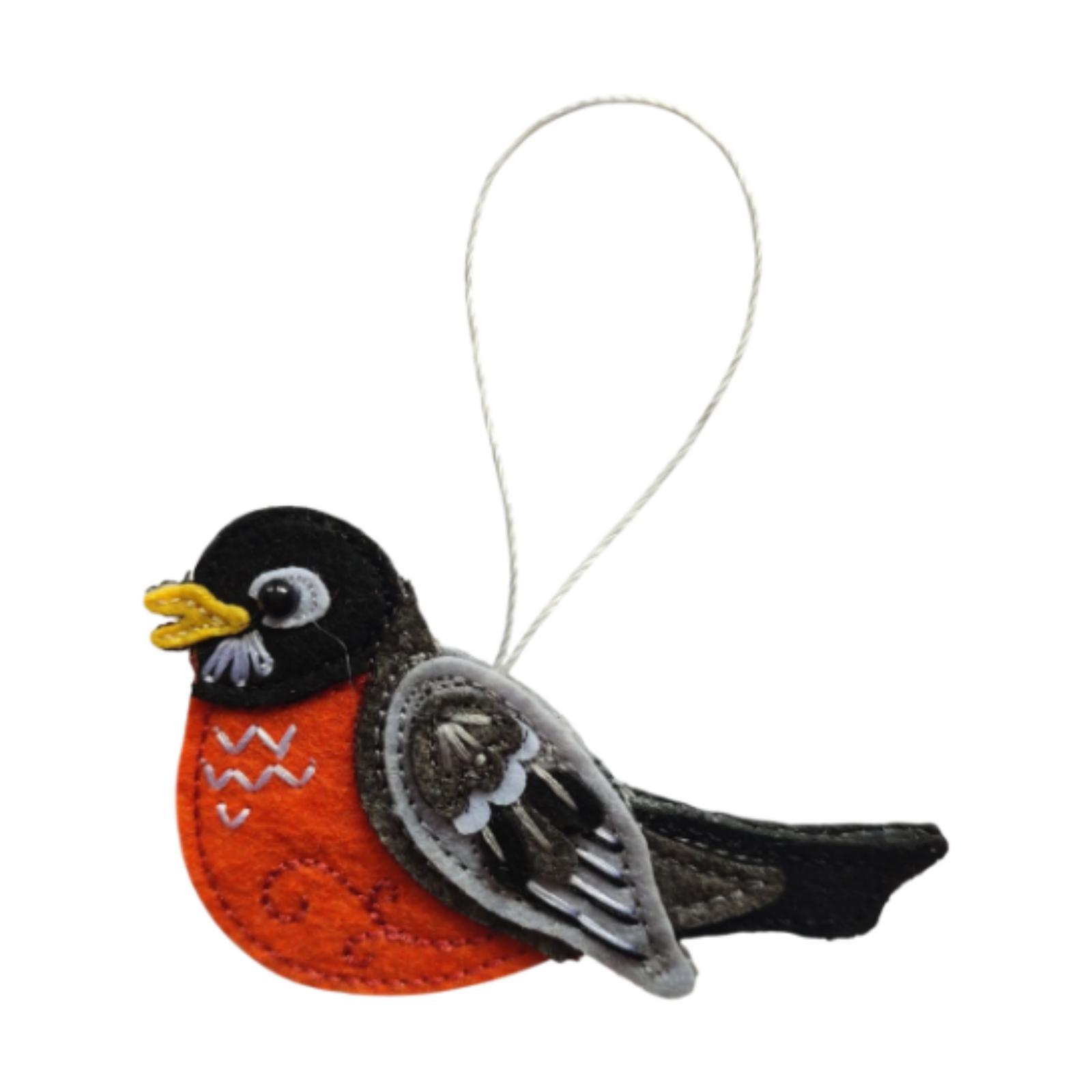 

Cute Felt Bird Pendant Christmas Hanging Decor Ceiling Festival Decoration for Xmas Anniversary оранжевый