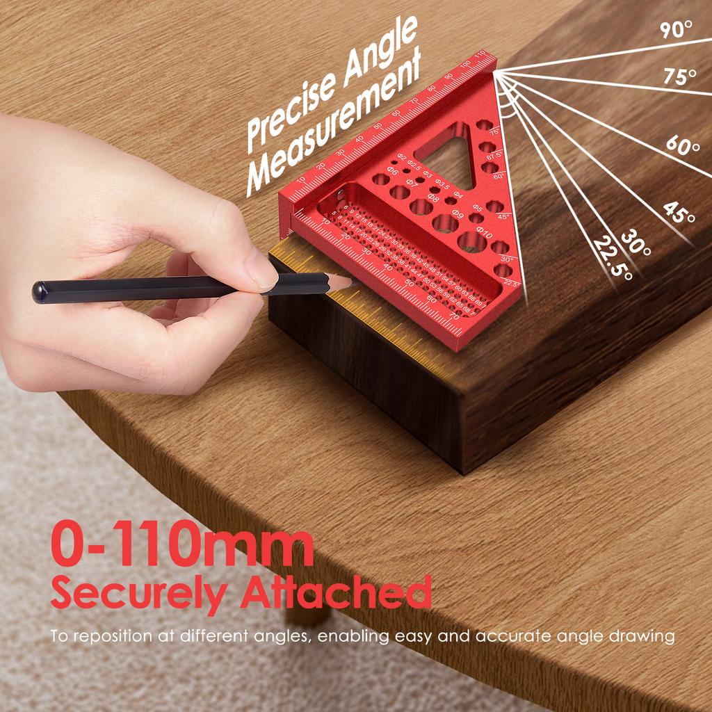 Holzbearbeitungs-Winkelmesser 3D Multi-Winkel-Messlineal Multifunktionales Ingenieur-Winkelmaß für Holzbearbeitung Messwerkzeug