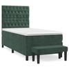 3137992 vidaXL Divan Bed and Mattress Dark Green 80x200 Cm Velvet