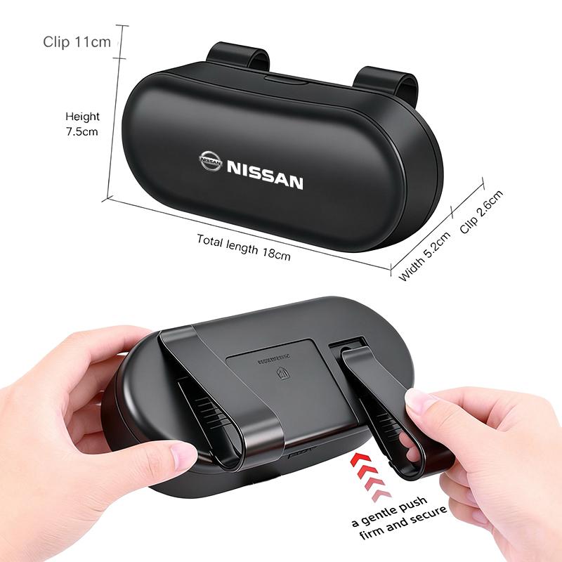 2026 Car Glasses Box Sunglasses Holder Sun Visor Storage Case For Nissan Qashqai J11 Sylphy N7 Teana Note Navara Juke GTR Patrol