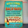 Vintage Backyard Metal Sign 8x12 Inch Rustic Tin Wall Decor Garden Bar Shed Retro Art