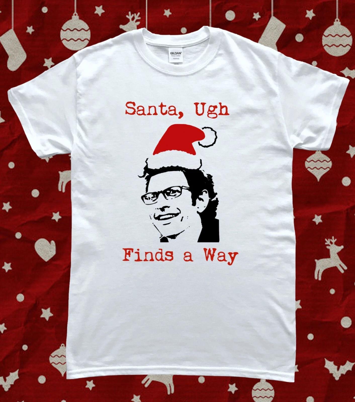 Jeff Goldblum Santa Uh Finds a Way Christmas T-Shirt 2XL