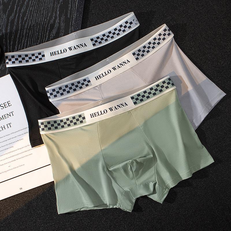 Summer Thin Men's Underwear Breathable Letter Waist Flat Angle Pants for Men