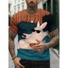 Fashion Men's Crew Neck Short Sleeve 3D Casual Color Printing Casual Short Sleeve Crew Neck T-Shirt