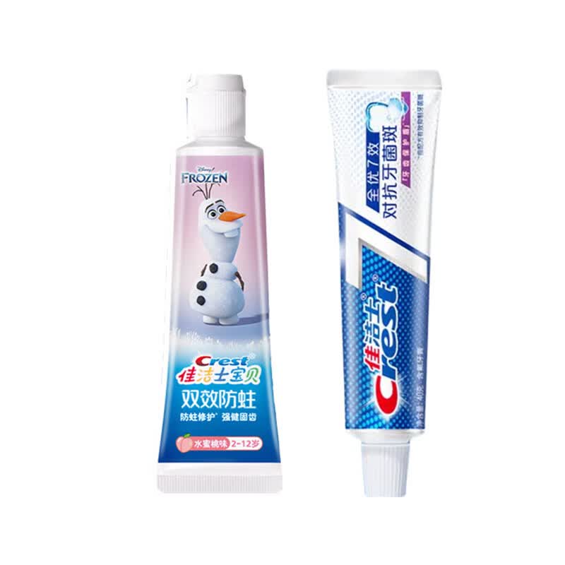 Crest Dual Toothpaste Set: Kids Anti-Cavity & 7-Effect Plaque Protection