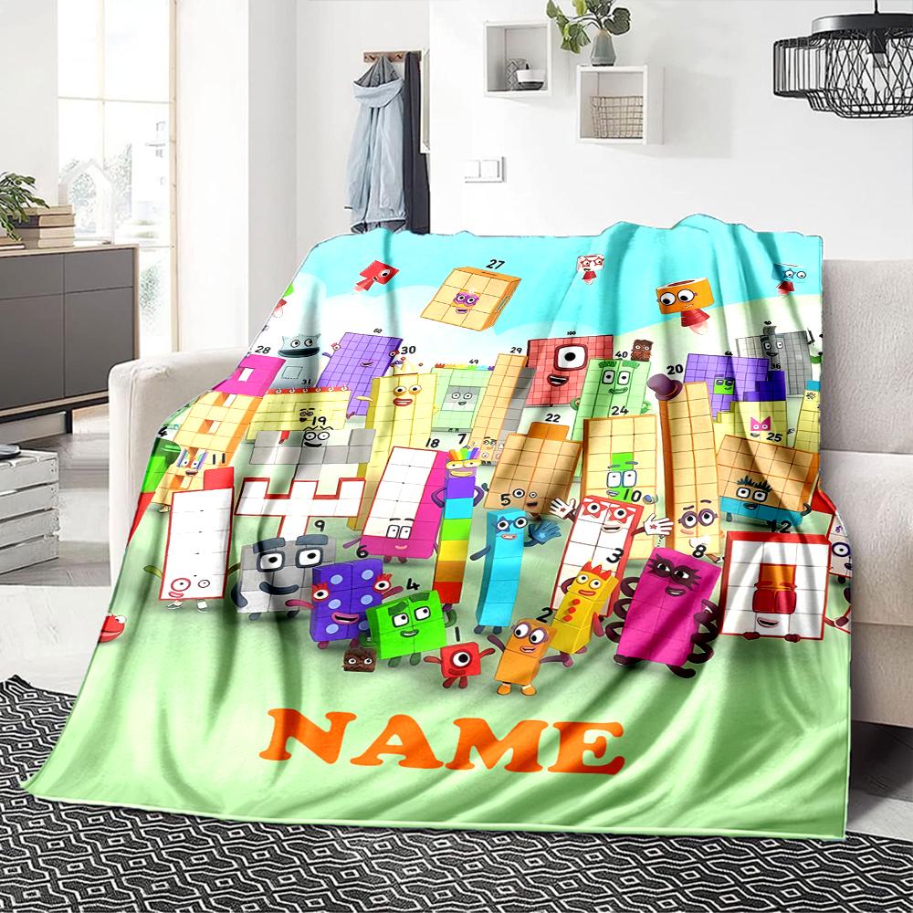 Custom Name City Colorful Cubes Party Blanket For Couch Bed Plush Cozy Fuzzy Blanket Super Soft Warm Blankets For Fall And Winter 0916152